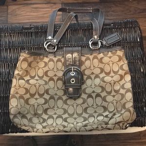 Medium to large brown coach purse